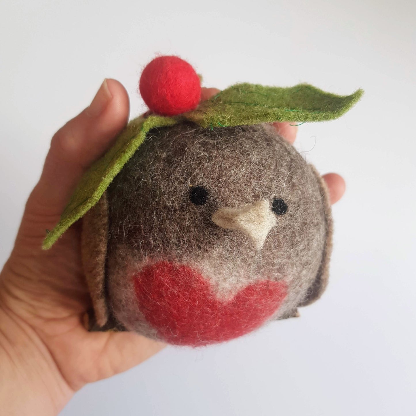 Fat Robin Felted Bauble