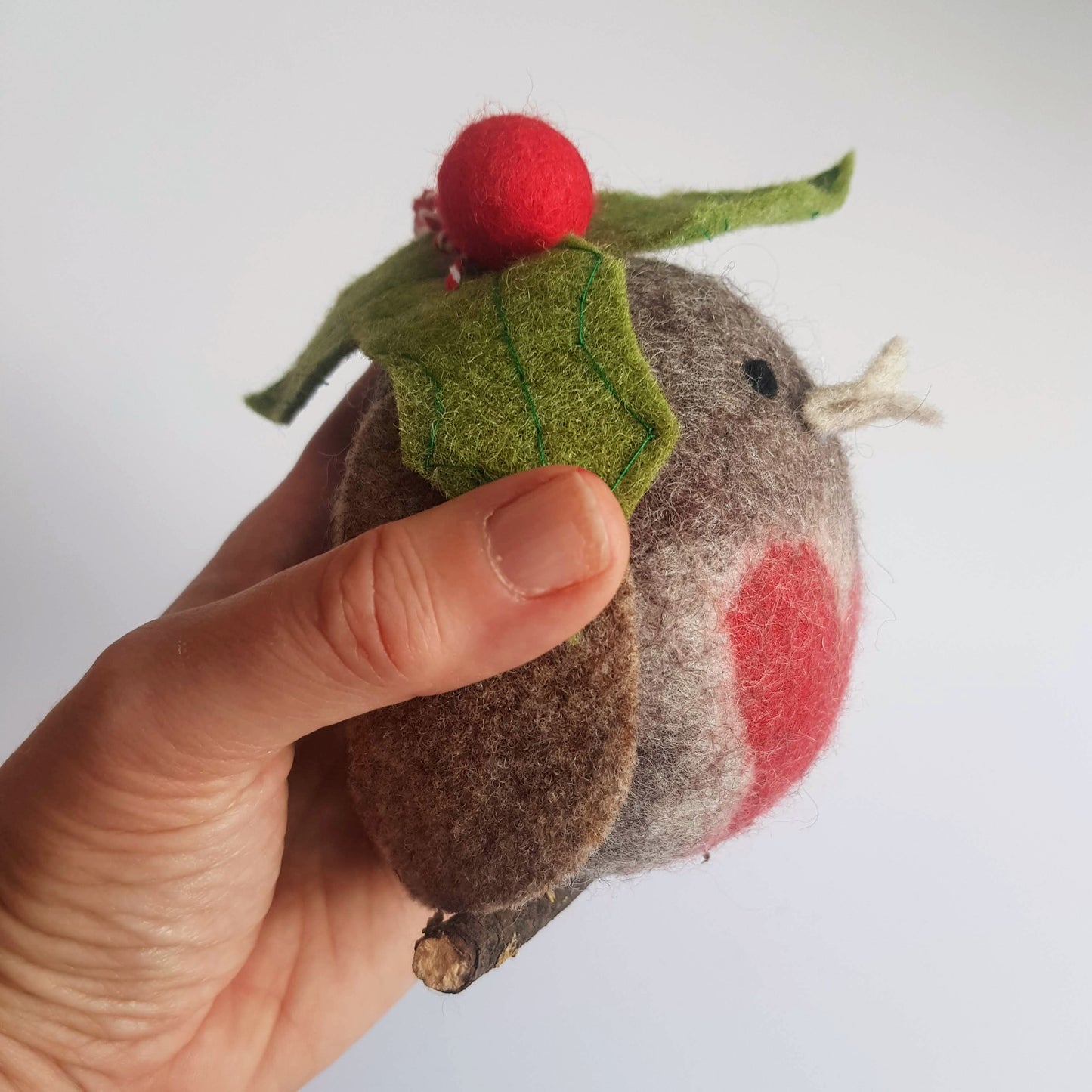 Fat Robin Felted Bauble