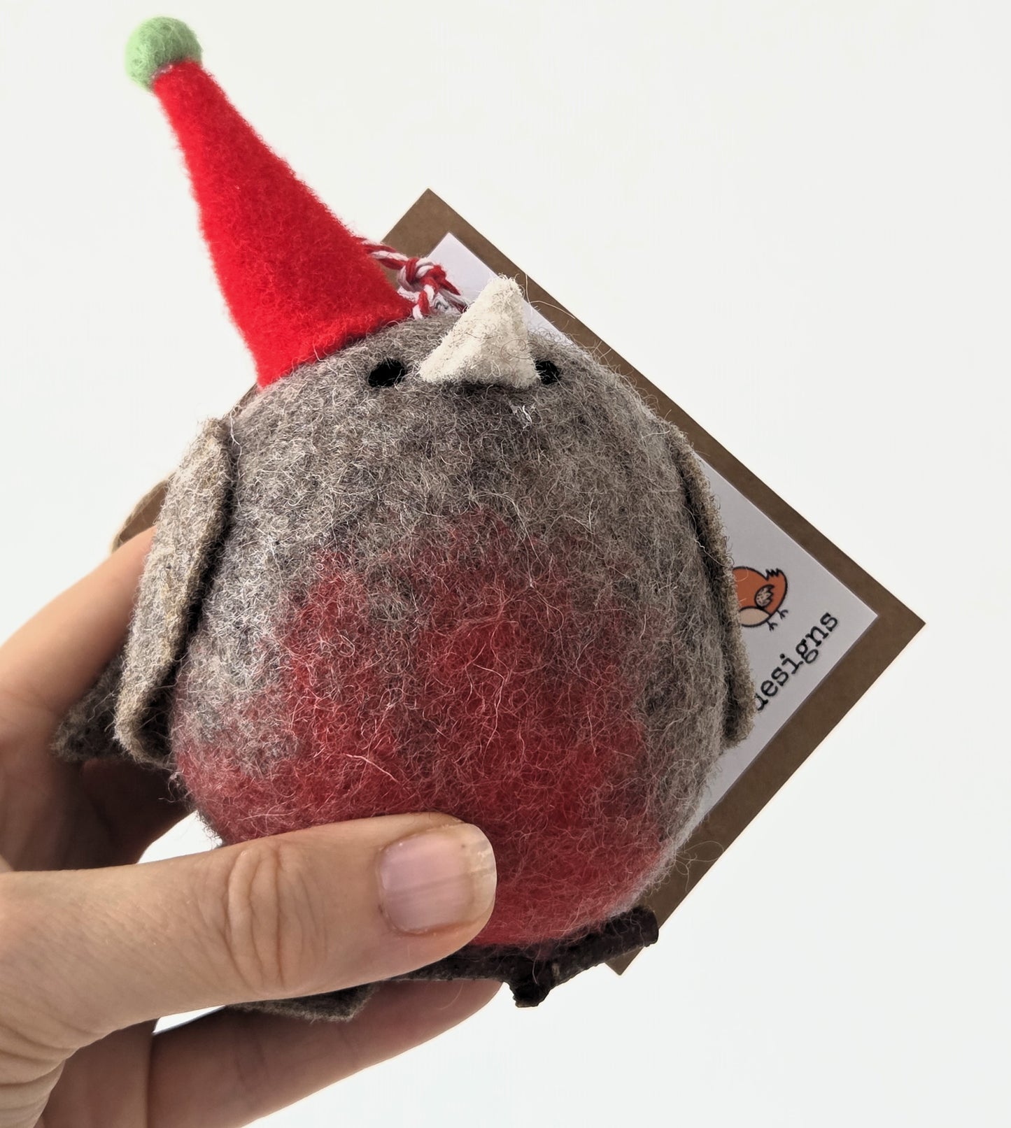 Fat Robin Felted Bauble