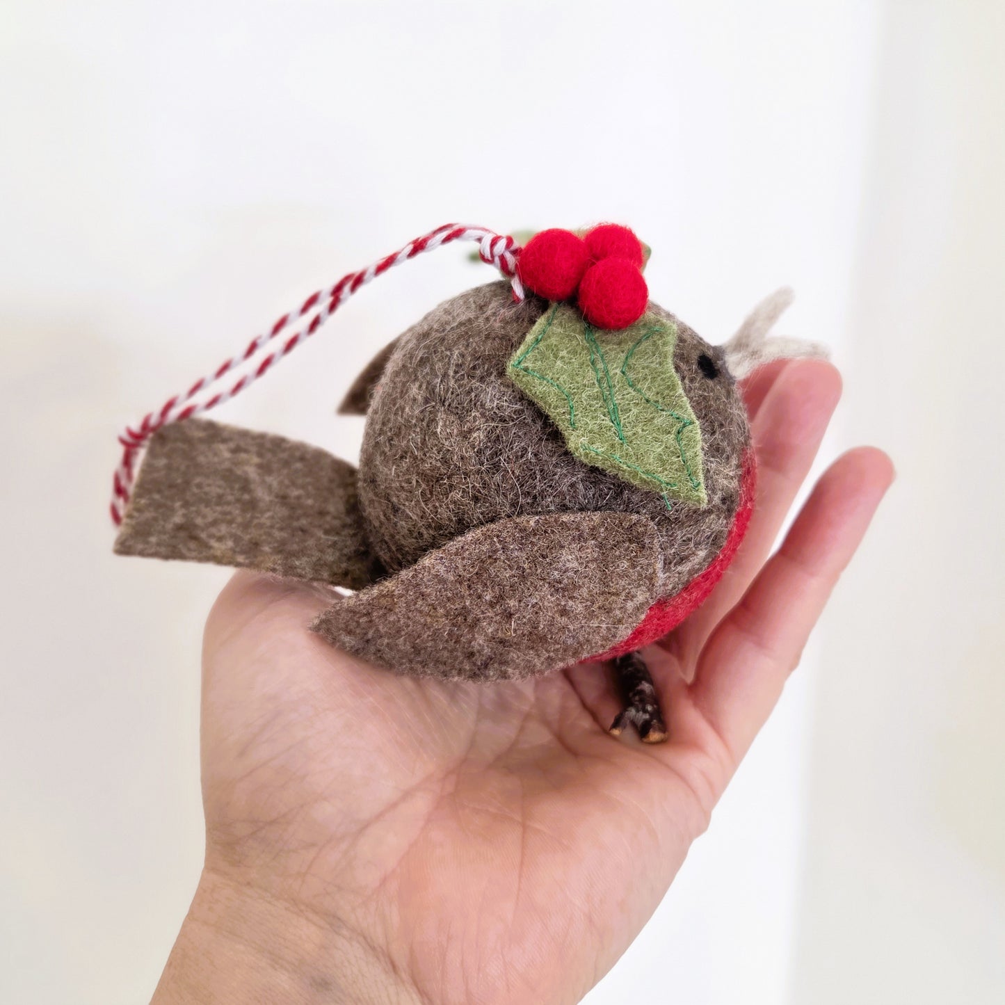 Fat Robin Felted Bauble