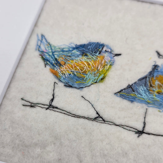 Blue birds | Original Embroidery Artwork
