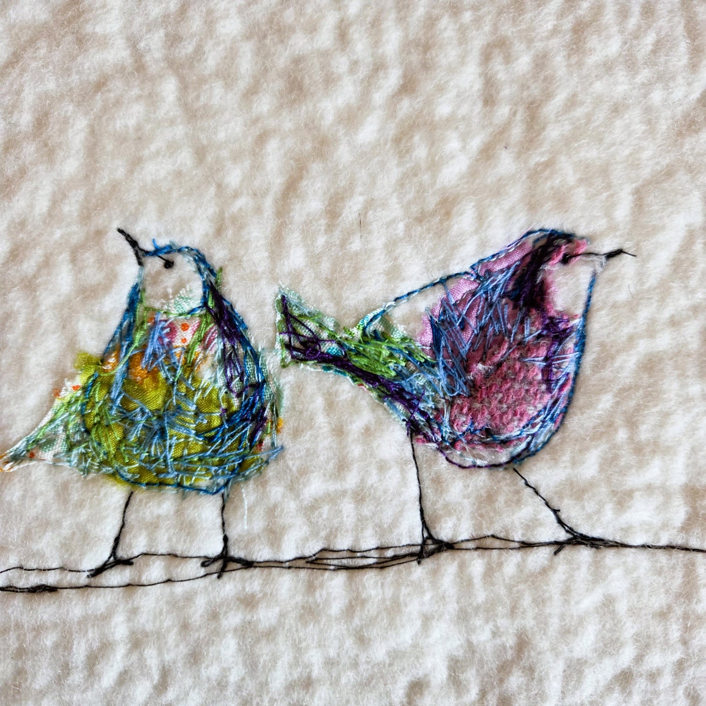 Blue birds | Original Embroidery Artwork