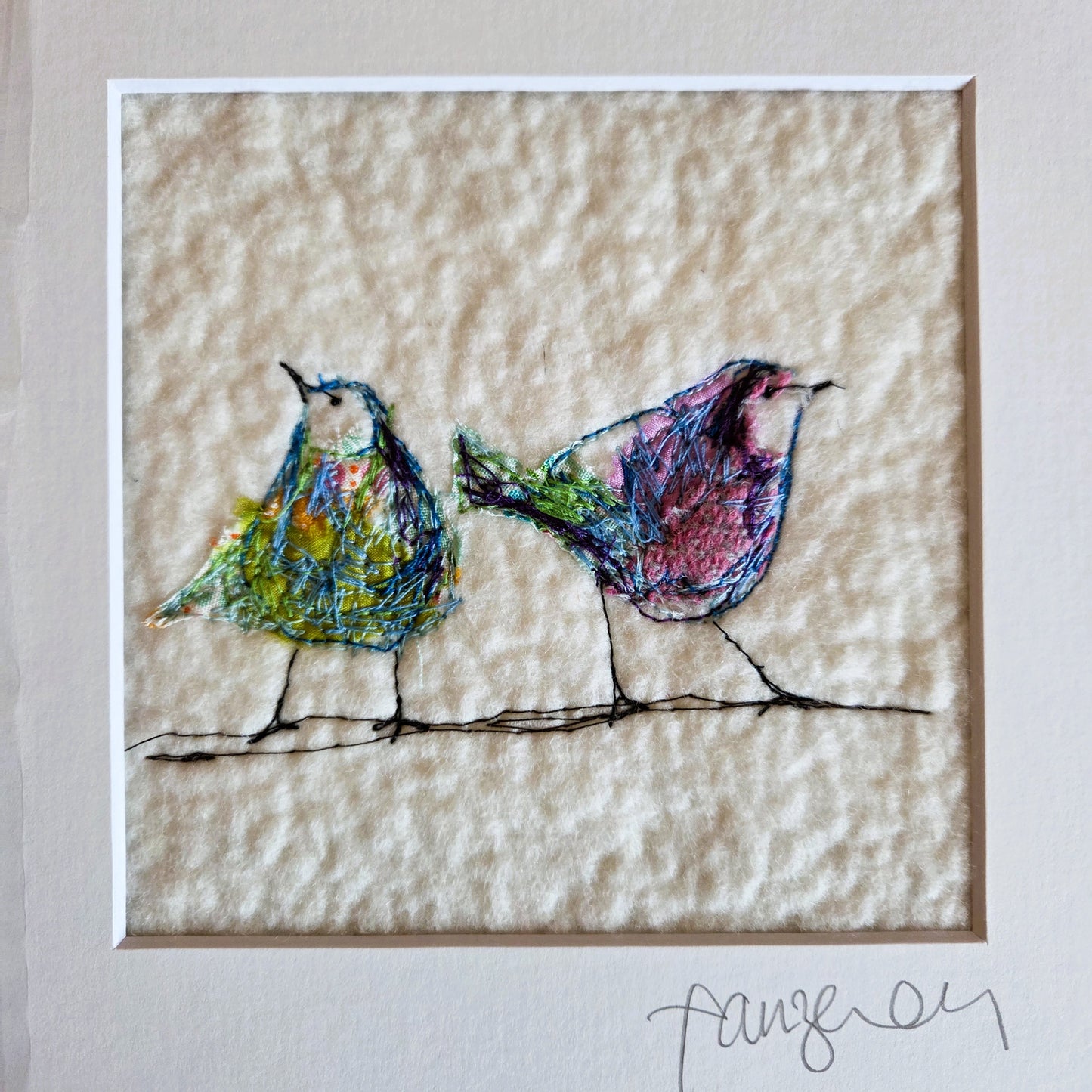 Blue birds | Original Embroidery Artwork