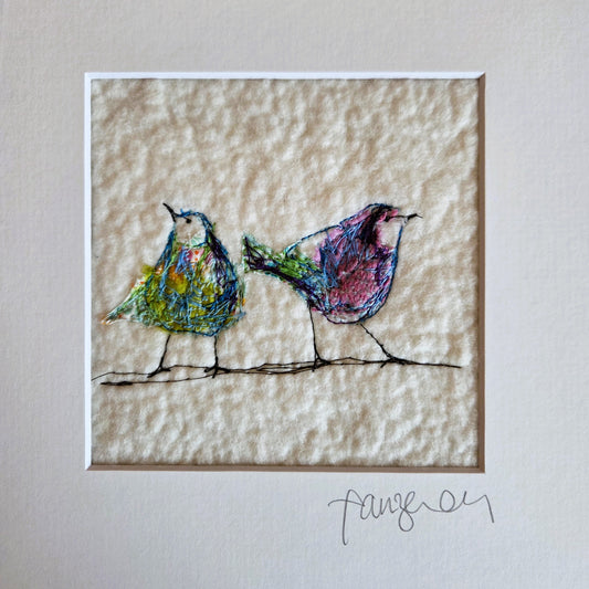 Blue birds | Original Embroidery Artwork