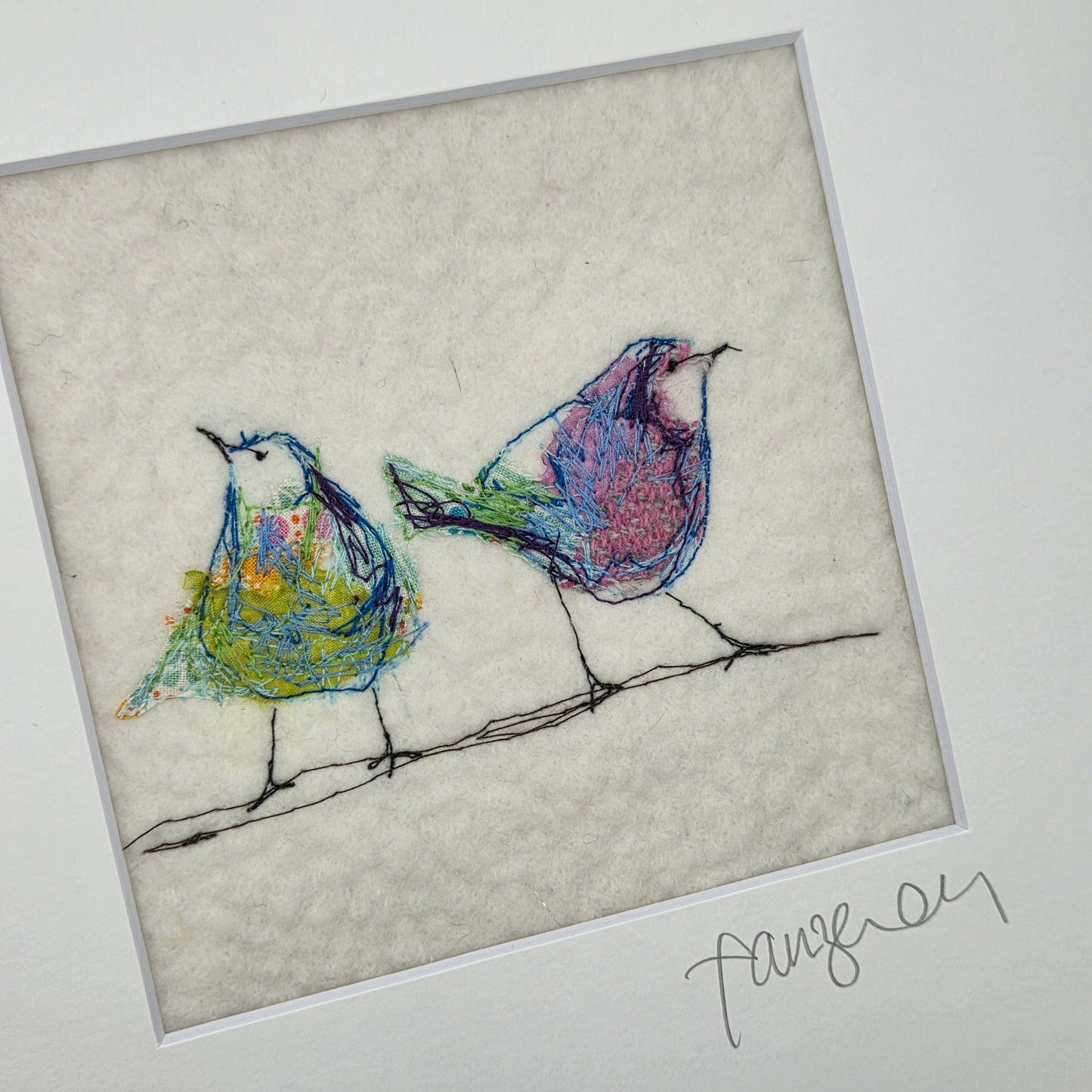 Blue birds | Original Embroidery Artwork