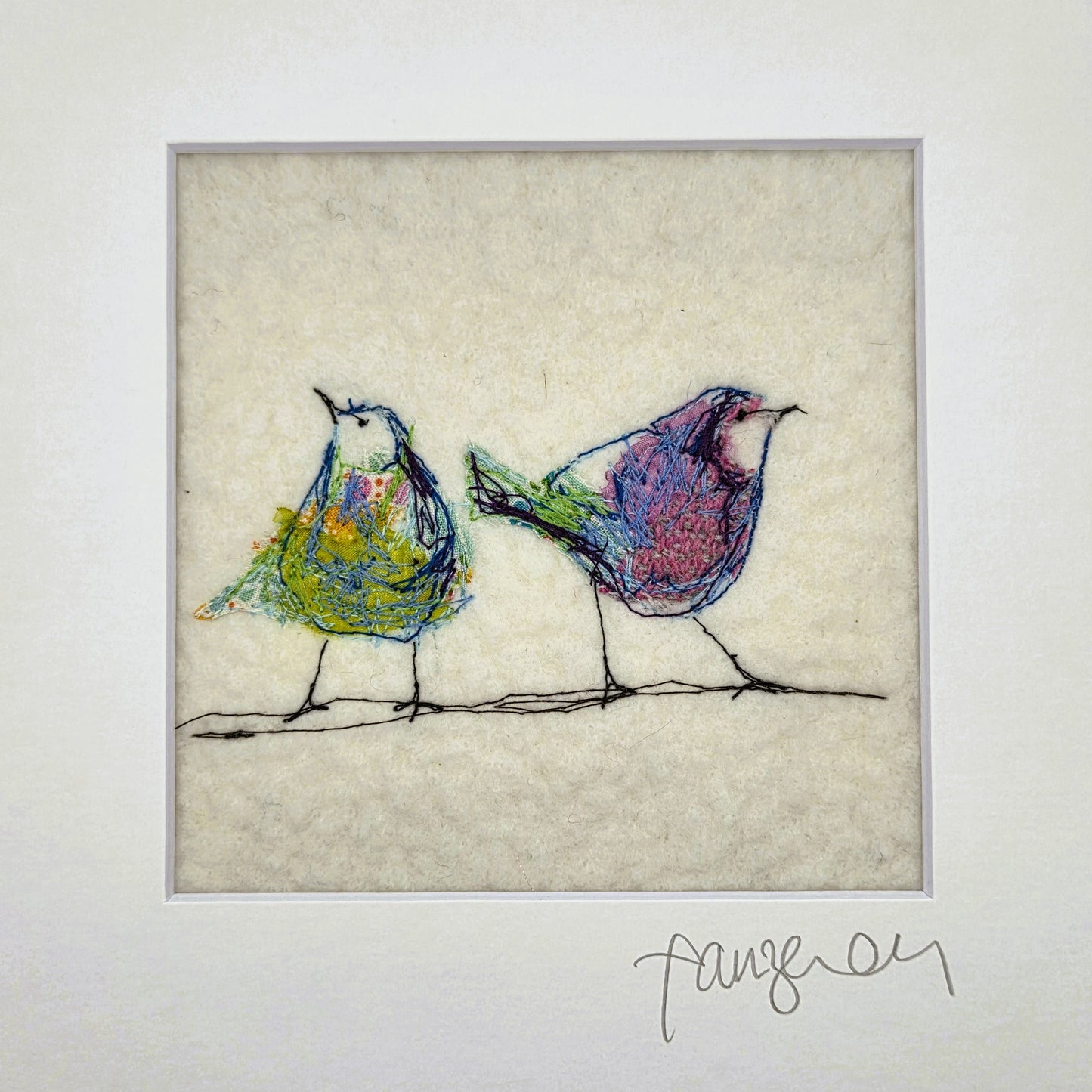 Blue birds | Original Embroidery Artwork