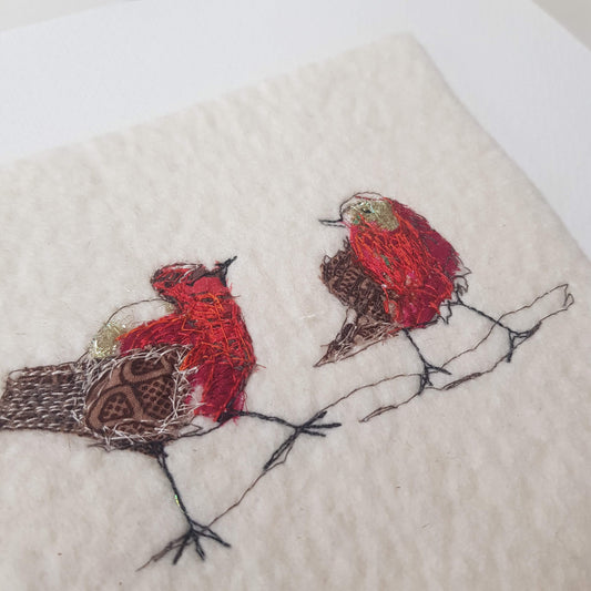 Robins | Original Embroidery Artwork