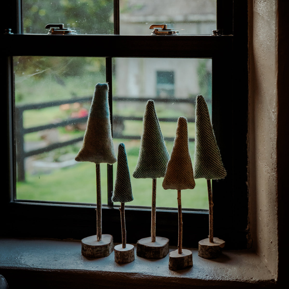 Handmade Tweed Christmas Trees