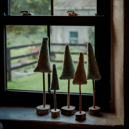 Handmade Tweed Christmas Trees