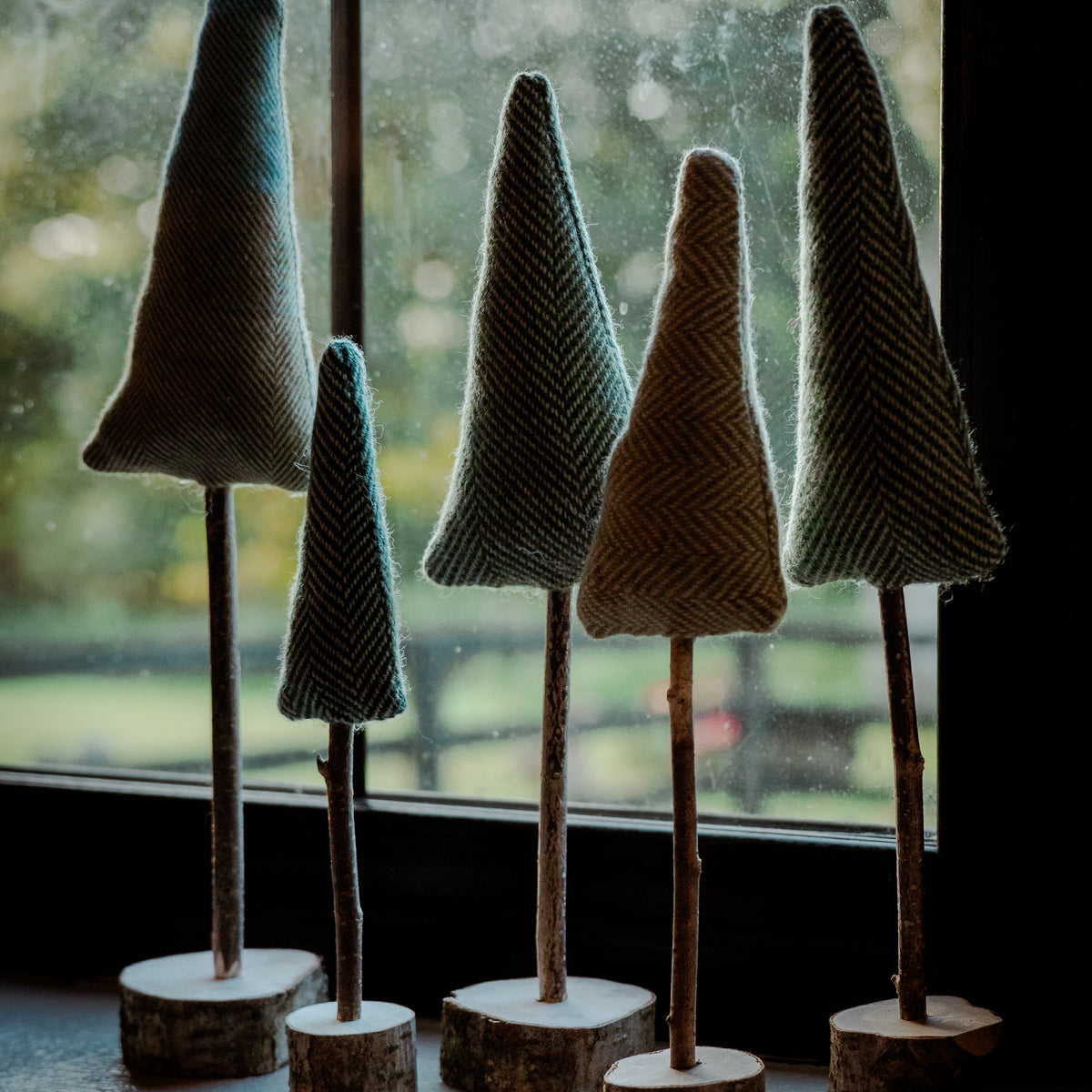 Handmade Tweed Christmas Trees