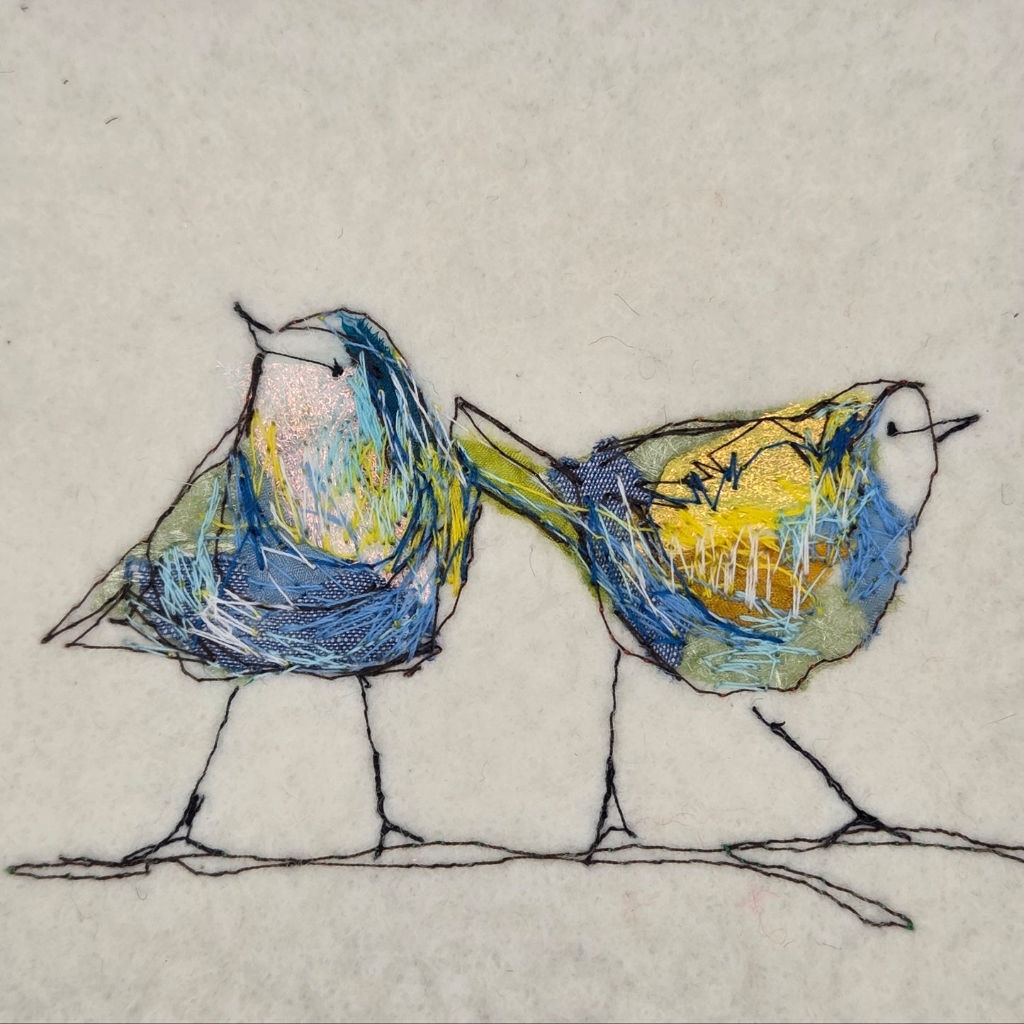 Blue birds | Original Embroidery Artwork